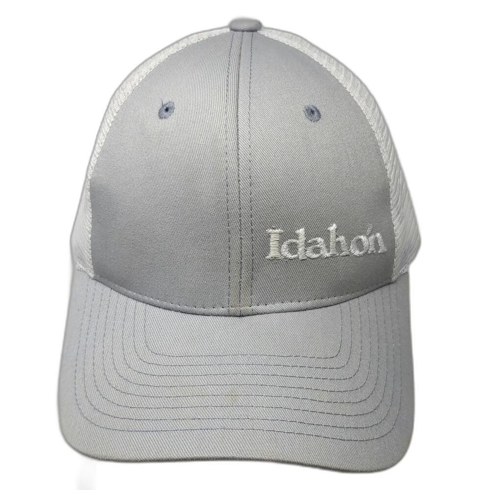 Zephyr Trucker Hat Gray White One Size Snapback Mesh Idahon Embroidered Cap